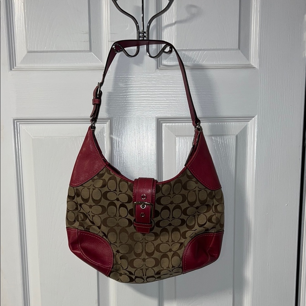 Coach Brown and Pink Shoulder Bag